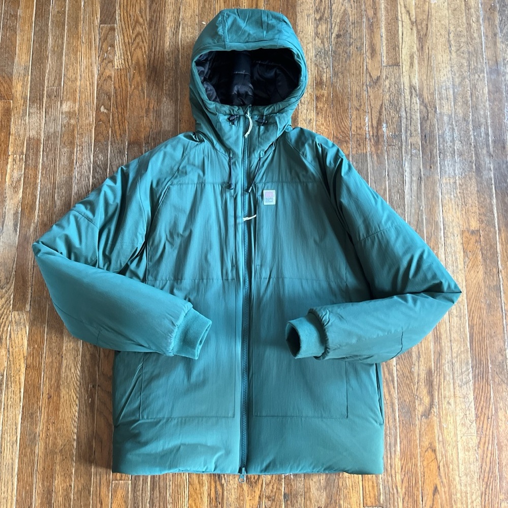 Topo designs mountain puffer hoodie